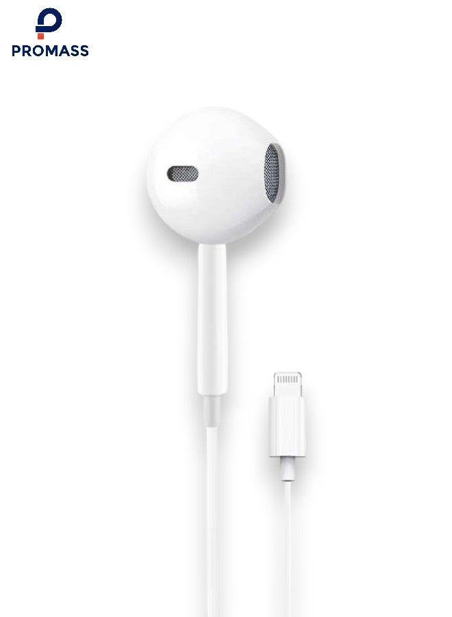 PROMASS Wired earphones with Lightning connector, built-in microphone, and volume control, compatible with iPhone 14/13/12/SE/11/XR/XS/X/8/7 and all HP iOS devices - Image 1