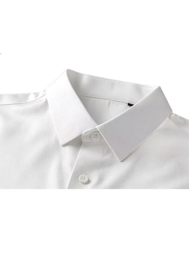 FIRS Shanshan Men'S Modal Soft Business Casual Wrinkle-Free Shirt With Mulberry Silk Long Sleeve Shirt 19105 42 - Image 3