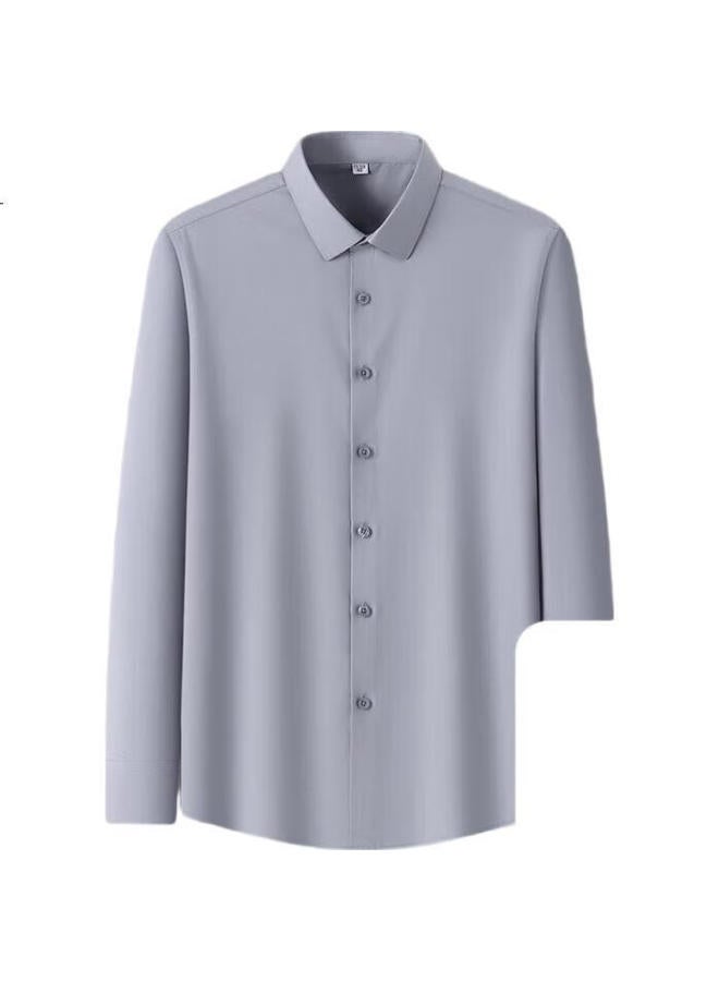 FIRS Shanshan Men'S Modal Soft Business Casual Wrinkle-Free Shirt With Mulberry Silk Long Sleeve Shirt 19105 42 - Image 1