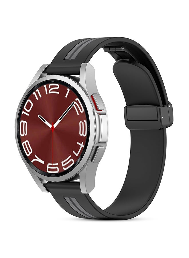 O Ozone Bands For Samsung Galaxy Watch 7 6 5 4 FE 40mm 44mm 45mm/Galaxy Watch 6 4 Classic 43mm 47mm 42mm 46mm Two-tone band with Magnetic Buckle- Black Grey - Image 1