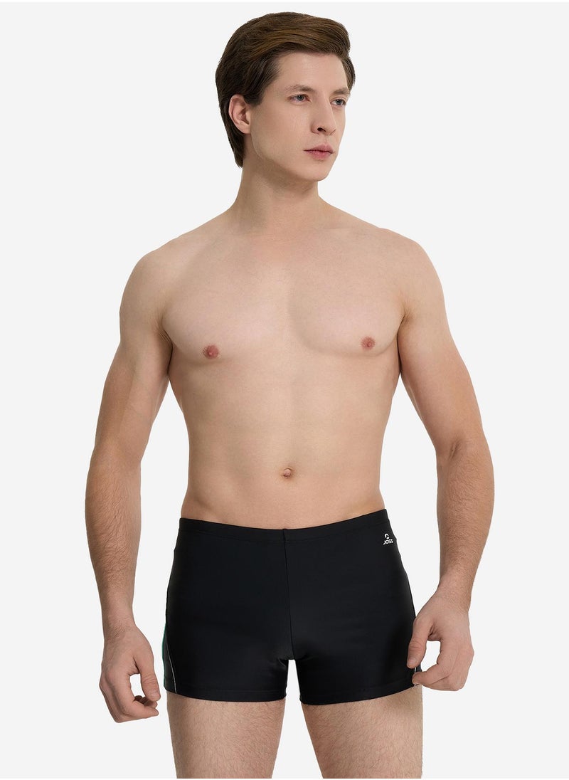Joss Joss Men's Swimming Trunks-Shorts Black/Green – Creora Highclo Fibers, Chlorine-Resistant, Adjustable Waistband for Comfortable Fit & Durability  - Image 1
