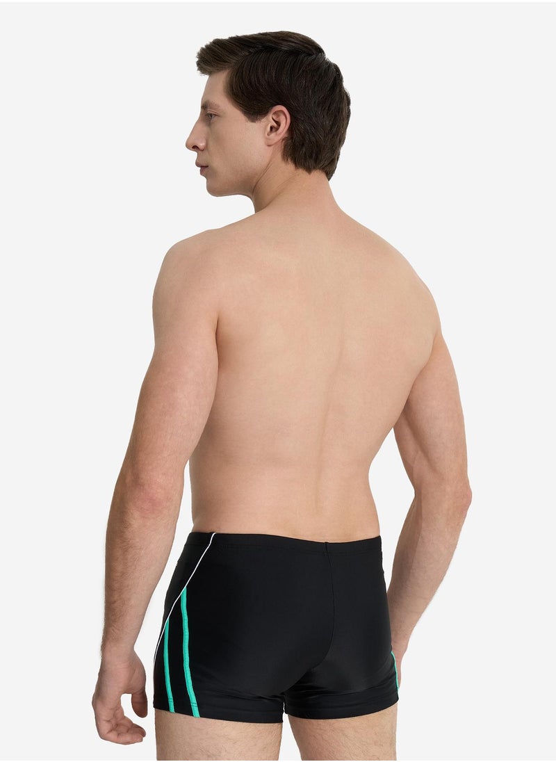 Joss Joss Men's Swimming Trunks-Shorts Black/Green – Creora Highclo Fibers, Chlorine-Resistant, Adjustable Waistband for Comfortable Fit & Durability  - Image 2