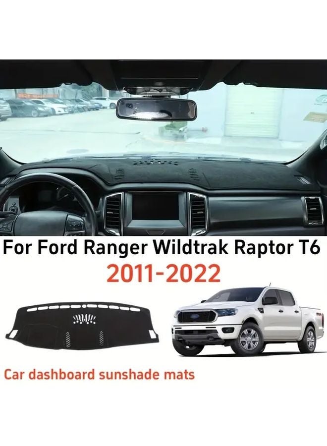 Flannel Dashmat Dashboard Cover For Ford Ranger Wildtrak Raptor T6 2011 2022 RHD - Image 1