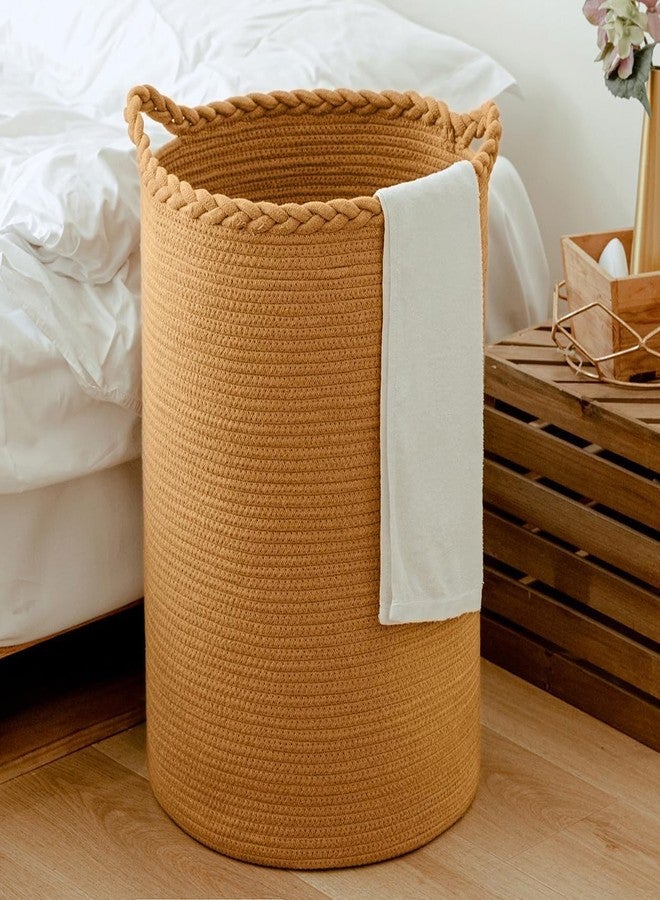 ALBY ☆LBY® ute Cotton Storage Gift Basket, cute case for Closet, Packing, Wedding Packaging Organizer Box Jute Basket Handwoven Eco-Friendly Foldable Storage Basket Bins Organizer (light brown 12X15 INCH) - Image 1
