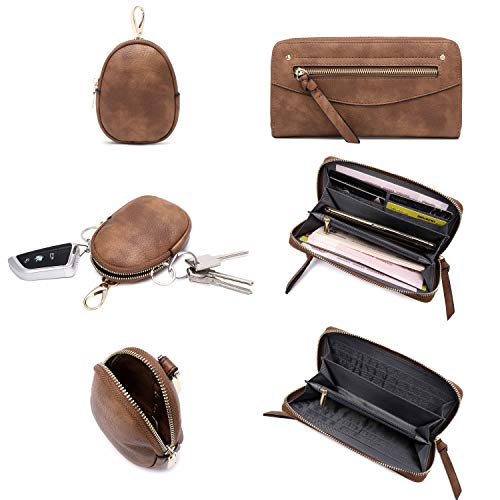 lapsting Hobo Bags for Women Handbags Purse Ladies Boho Shoulder Bag Crossbody Brown with Wallet - Image 5