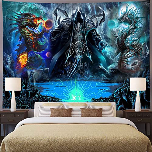 Aidatain Magic Dragon Tapestry Japanese Anime Fantasy Animals Large 80" 60" For Men Cool Game World Aesthetic Wall Hanging Flannel Tapestries for Bedroom Living Room GTWHAT1423 - Image 2