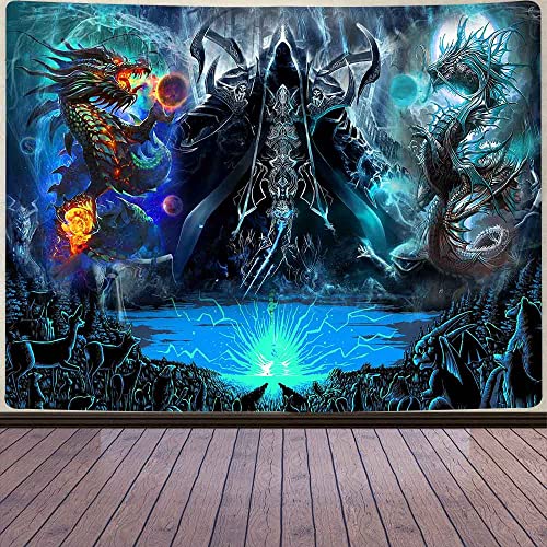 Aidatain Magic Dragon Tapestry Japanese Anime Fantasy Animals Large 80" 60" For Men Cool Game World Aesthetic Wall Hanging Flannel Tapestries for Bedroom Living Room GTWHAT1423 - Image 1