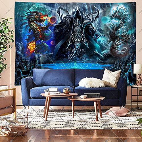 Aidatain Magic Dragon Tapestry Japanese Anime Fantasy Animals Large 80" 60" For Men Cool Game World Aesthetic Wall Hanging Flannel Tapestries for Bedroom Living Room GTWHAT1423 - Image 5