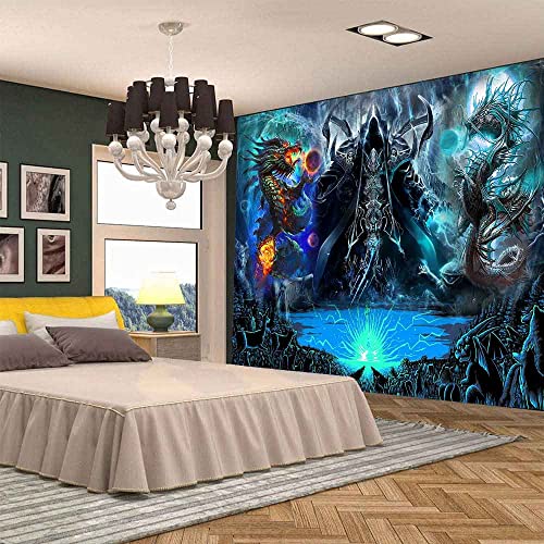 Aidatain Magic Dragon Tapestry Japanese Anime Fantasy Animals Large 80" 60" For Men Cool Game World Aesthetic Wall Hanging Flannel Tapestries for Bedroom Living Room GTWHAT1423 - Image 3