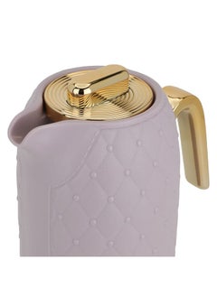 Alsaif Gallery Light Purple Rattan Thermos With Golden Handle 1L  - Image 4
