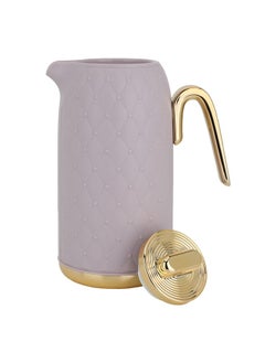 Alsaif Gallery Light Purple Rattan Thermos With Golden Handle 1L  - Image 3