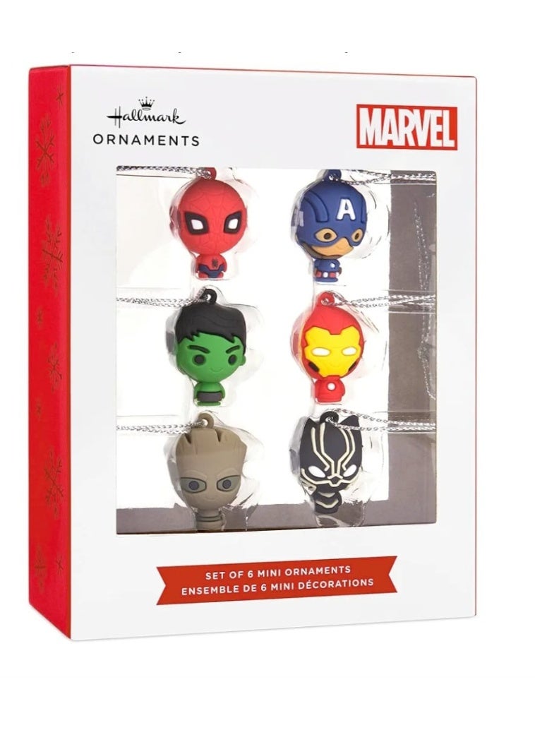 Hallmark 6 piece hanging Christmas celebrations ornaments, Marvel Characters - Image 1
