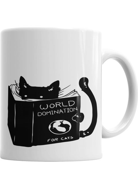 Print Shop Cat Reading Books Mug Porcelain