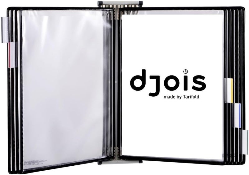 Tarifold Wall Mounted Reference and Display System 10 LetterSize Pockets Anti Micro bial DoubleSided Viewing Black WA271 - Image 1
