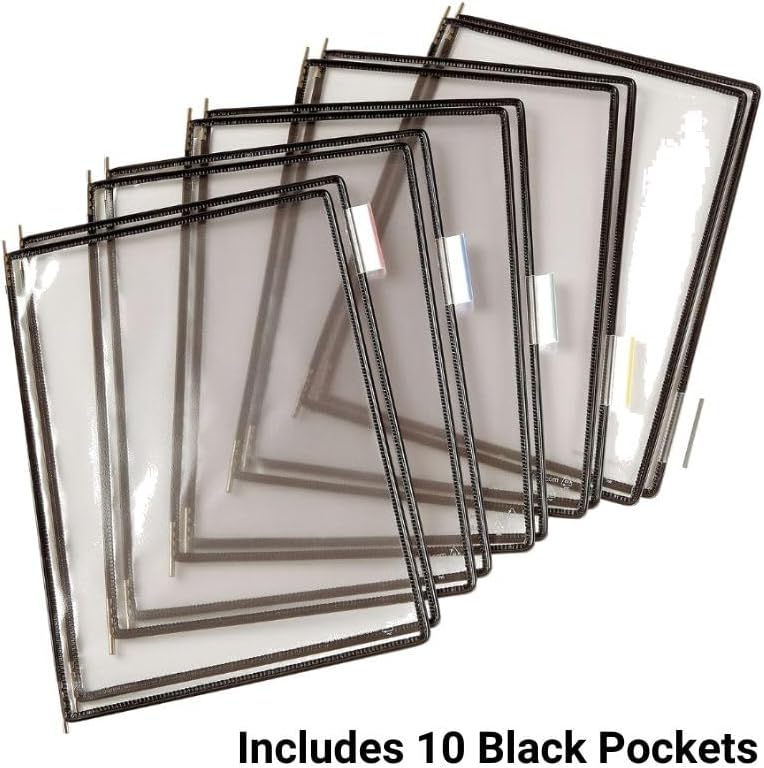 Tarifold Wall Mounted Reference and Display System 10 LetterSize Pockets Anti Micro bial DoubleSided Viewing Black WA271 - Image 3