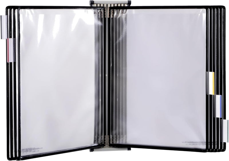 Tarifold Wall Mounted Reference and Display System 10 LetterSize Pockets Anti Micro bial DoubleSided Viewing Black WA271 - Image 5