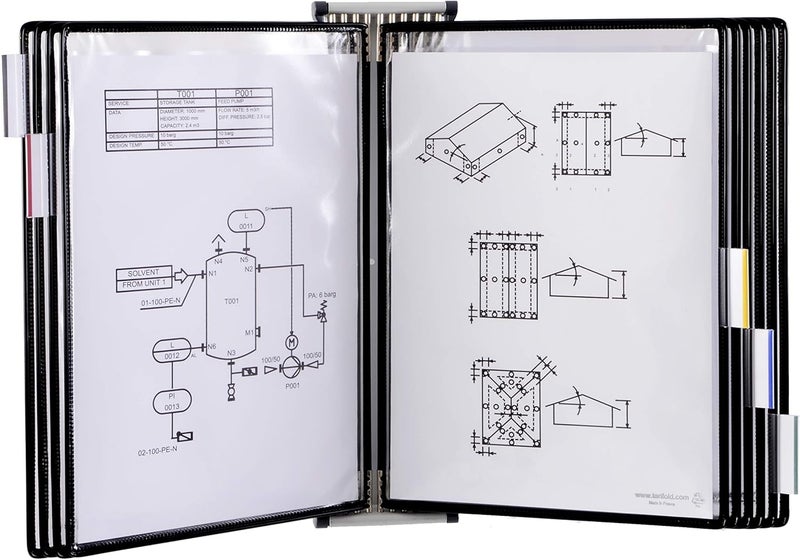 Tarifold Wall Mounted Reference and Display System 10 LetterSize Pockets Anti Micro bial DoubleSided Viewing Black WA271 - Image 4