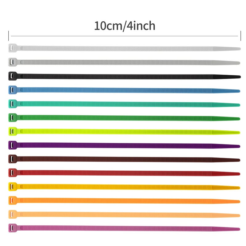 XINGO 1400 PCS Colored Zip Ties 4 Inch, Multicolor Zip Ties, Mix Packed 14 Color Plastic Wire Ties Assortment for Home Office Garden Garage and Workshop - Image 3
