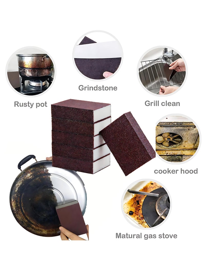 10 Pack Heavy-Duty Carborundum Sponge Scrubbers – Powerful Rust & Grease Remover for Pots, Pans, Stovetops, and Stainless Steel – Reusable Emery Magic Cleaning Pads for Kitchen & Home Use - Image 4