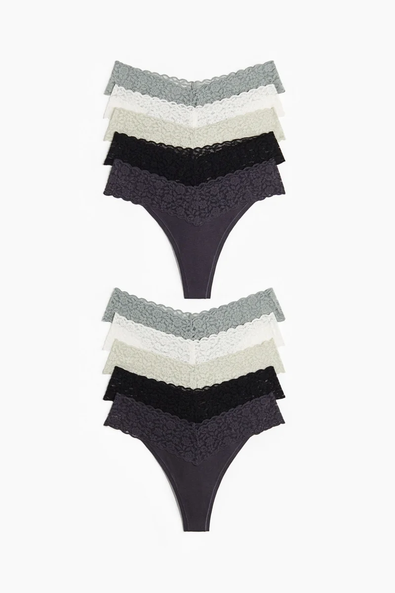 H&M 10-pack lace thong briefs