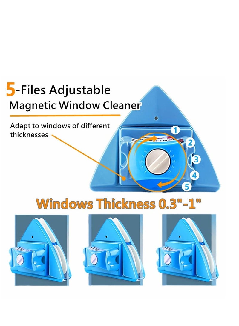 Y&D Magnetic Window Cleaning Tools, Double-Sided Cleaner Glass Wiper, Washing Brush Outside Tool, for High-Rise Double Glazed Windows - Image 3