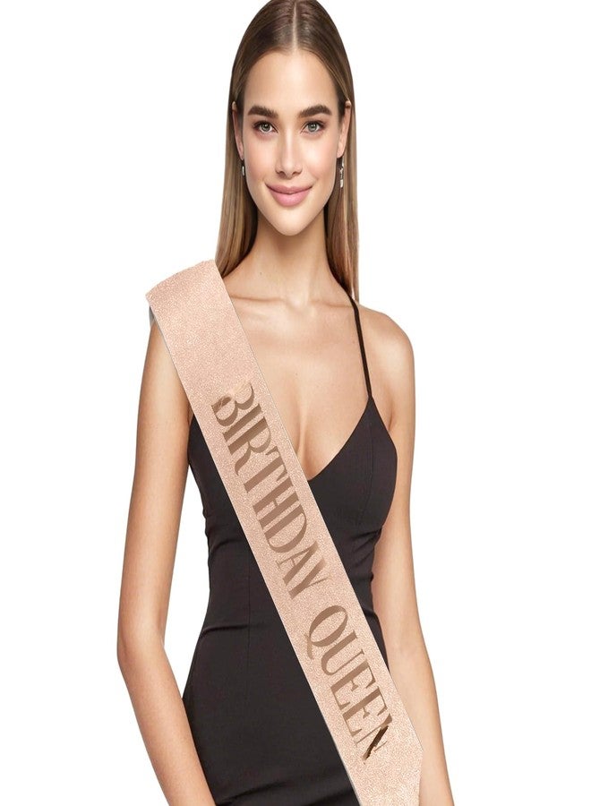 لوويجز وشاح عيد ميلاد الملكة من لويجز، ذهبي وردي، هدايا عيد ميلاد، وشاح لامع، إكسسوارات حفلات للبنات والسيدات، عبوة واحدة (عبوة من قطعة واحدة، ذهبي وردي - عيد ميلاد الملكة) - Image 4