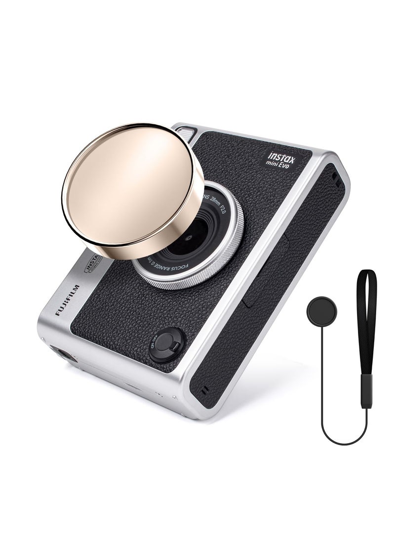 Mini EVO Lens Cap, Lens Protective Cap, Fuji Mini Accessories for Fuji Instax Mini Evo Lens Cover with Anti Loss Rope, PC Material Mini Evo Lens Cap with Flocking Internal - Image 1