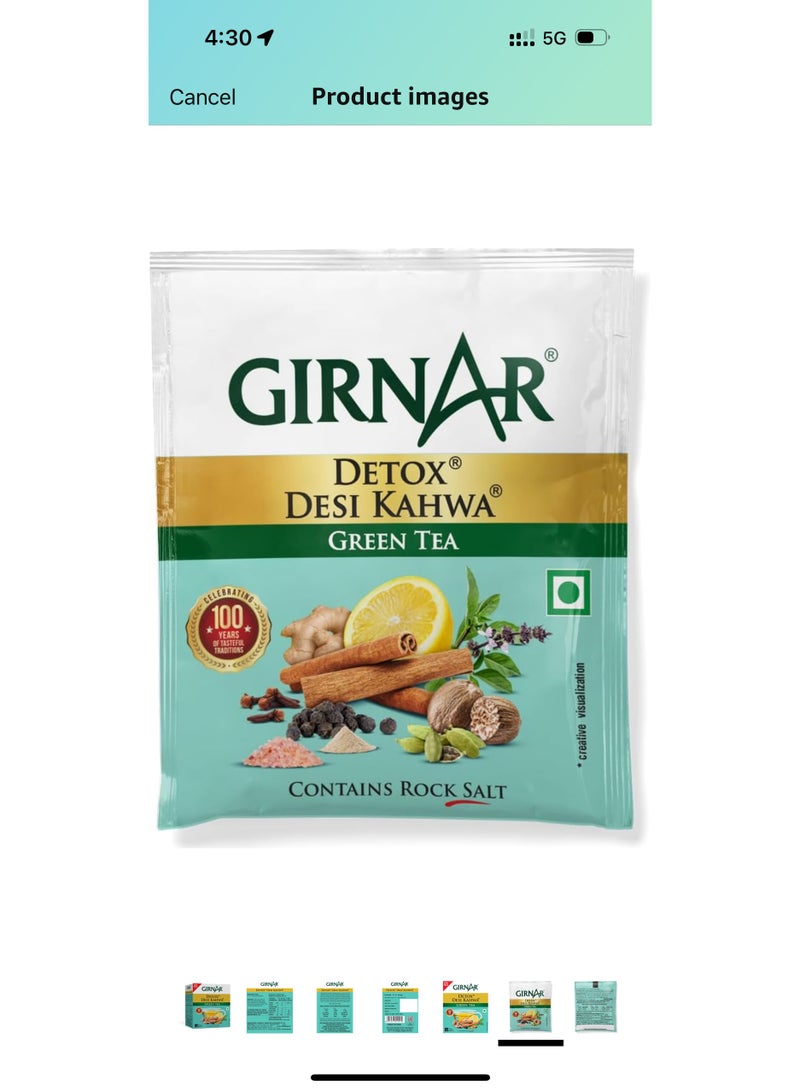 Girnar Food & Beverages Pvt. Ltd. Detox Green Tea (Desi Kahwa) (Pack of 10 Tea Bags,25 grams) - Image 3