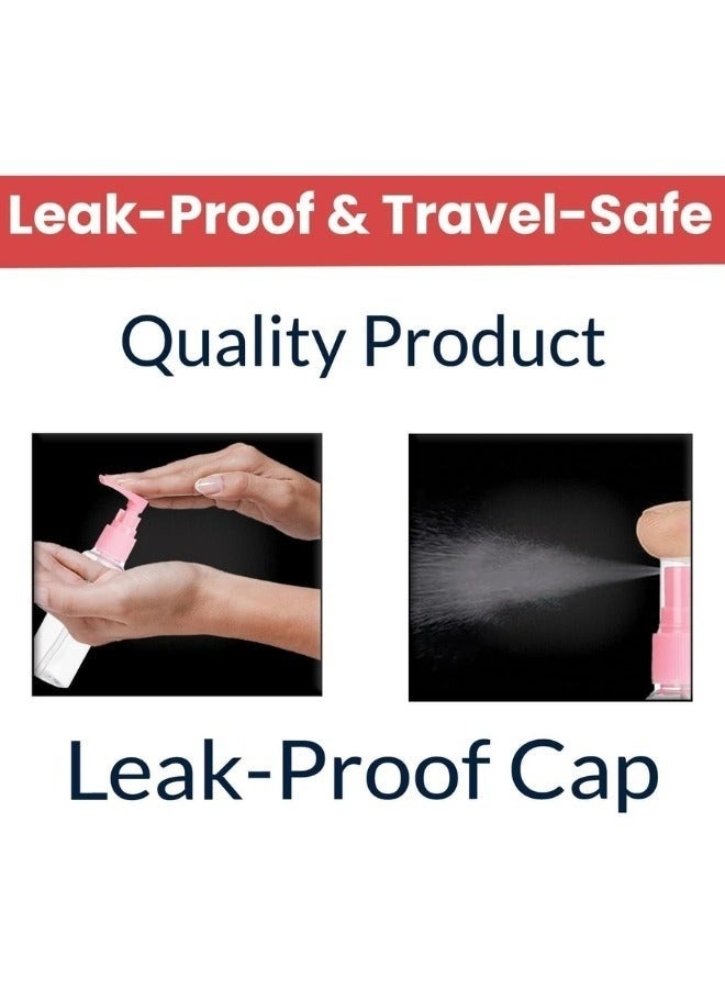 زجاجات سفر لمستحضرات التجميل (6 قطع) - حاويات صغيرة فارغة قابلة لإعادة التعبئة مع حقيبة  - مجموعة أدوات أساسية وملحقات للسفر للشامبو ومستحضرات التجميل (متعدد الالوان) - Image 4