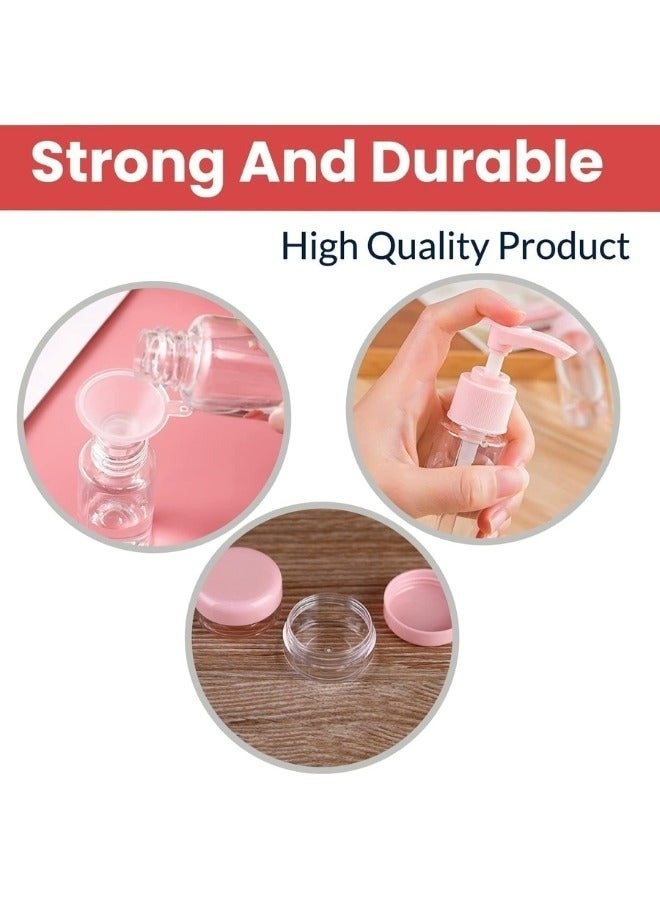 زجاجات سفر لمستحضرات التجميل (6 قطع) - حاويات صغيرة فارغة قابلة لإعادة التعبئة مع حقيبة  - مجموعة أدوات أساسية وملحقات للسفر للشامبو ومستحضرات التجميل (متعدد الالوان) - Image 2