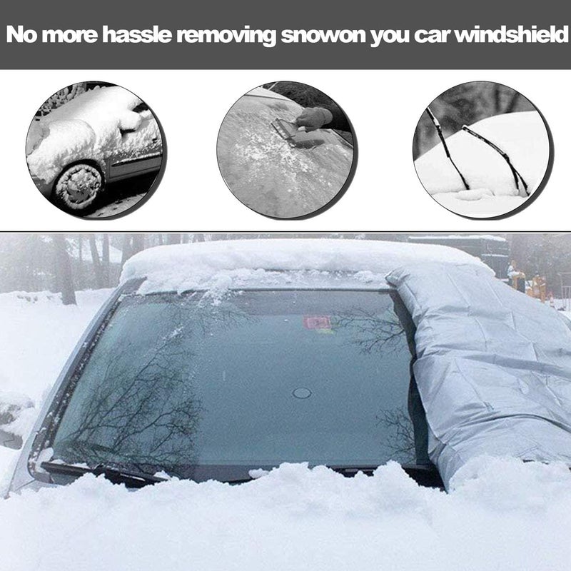 OMIGAO Windshield Snow Cover with Side Mirror Covers, Protects Windshield and Wipers from Weatherproof, Rain, Sun, Frost, Extra Large Size Fits for Most Vehicles, Cars and SUV - Image 5
