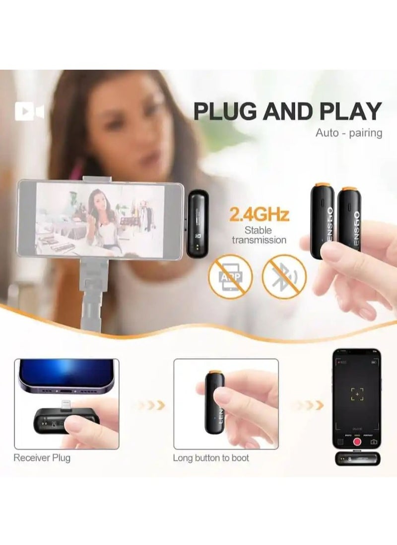 لينسجو - ميكروفون LENSGO 518C اللاسلكي الصغير للهواتف الذكية - Image 1