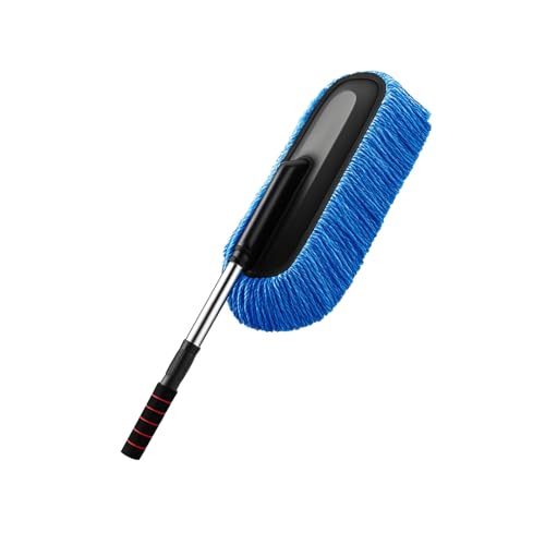 Maxoshine Microfiber Car Duster Brush with Extendable Handle | Dusting Brush for Interior & Exterior | Scratch-Free Cleaning Microfiber Duster for Car & Home Cleaning (Blue) - Image 1