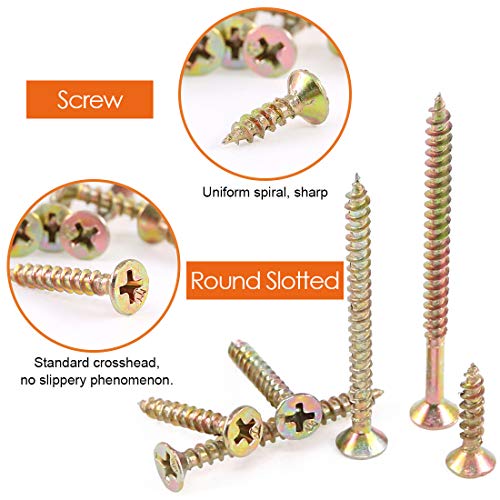 Rustark 420 Pcs [#7 5/8'' to 2-1/2''] Zinc Plated Coarse Thread Phillips Drywall Screws with Bugle Head Assortment Kit for Drywall Sheetrock and Wood - Image 4