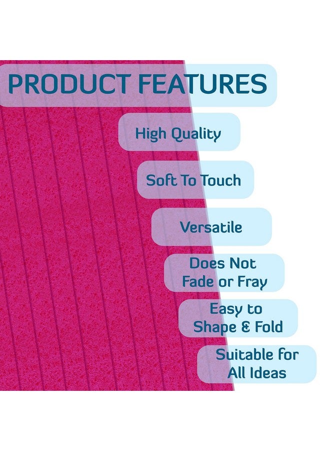 Lakeer A4 Felt Sheets 29.7cm X 21cm Set 10 Pink Color Felt Sheets Stiff Felt Fabric Hard Felt Squares Craft Felt 2mm Thickness for Kids School DIY Crafts Patchwork Embroidery Sewing Crafting Project - Image 4