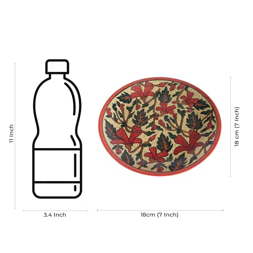 Caffeine Ceramic Handmade Stoneware Orange Flora Quarter Plate 7”(Set of 2 Dishwasher & Microwave Safe) - Image 5