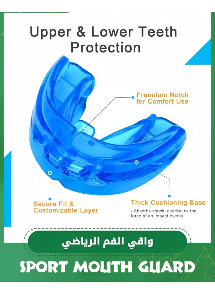 2 Pack Silicone Mouthguards with Case, Sport Mouth Guards Mouthguard Gum Guard, Mouthguard Slim Fit for Boxing, Basketball, Hockey, Soccer - Image 3