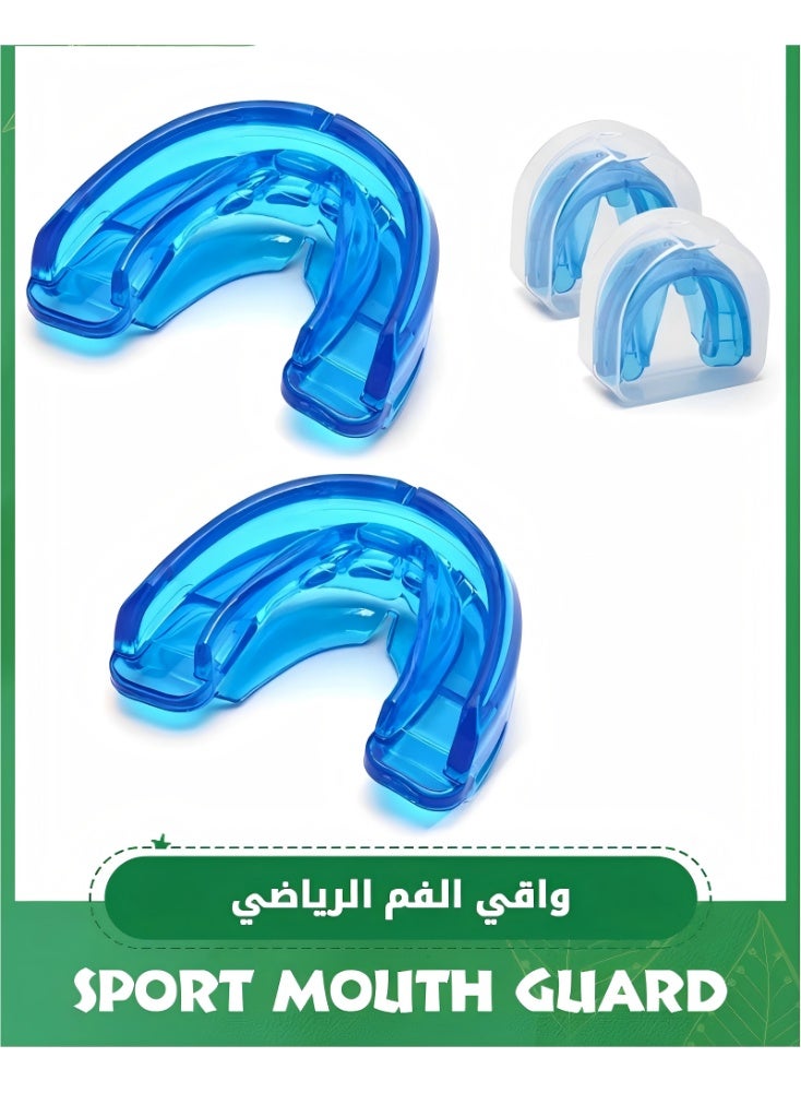 2 Pack Silicone Mouthguards with Case, Sport Mouth Guards Mouthguard Gum Guard, Mouthguard Slim Fit for Boxing, Basketball, Hockey, Soccer - Image 1