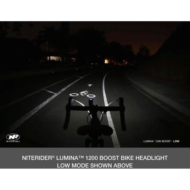 NiteRider مصباح دراجة نيترايدر لوميينا 1200 بوست قابل لإعادة الشحن عبر USB، مصباح أمامي قوي بلمبات ليد، سهل التركيب للرجال والنساء، للدراجات على الطرق والجبال والمدن، للمغامرات وركوب الدراجات، مصباح أمان. - Image 5