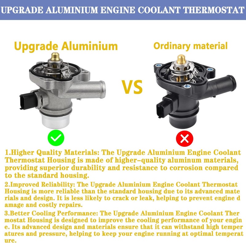 YzusGomumu Aluminium Engine Coolant Thermostat Housing Assembly - Image 3