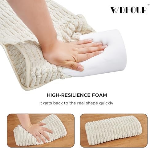 WdFour Headrest Memory Pillow, Support Cushions for Neck, Back or Leg for Sofas, Recliners, Office Chairs, Massage Chairs for Neck Pain Relief and Cervical Support. (Cream, 13" Wx5.5 Hx3 D, 1PC) - Image 4