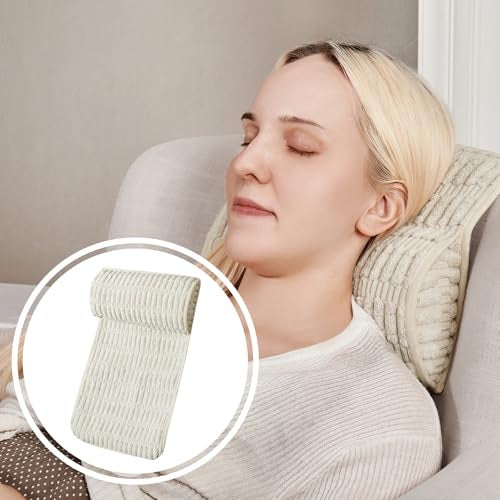 WdFour Headrest Memory Pillow, Support Cushions for Neck, Back or Leg for Sofas, Recliners, Office Chairs, Massage Chairs for Neck Pain Relief and Cervical Support. (Cream, 13" Wx5.5 Hx3 D, 1PC) - Image 1