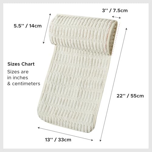 WdFour Headrest Memory Pillow, Support Cushions for Neck, Back or Leg for Sofas, Recliners, Office Chairs, Massage Chairs for Neck Pain Relief and Cervical Support. (Cream, 13" Wx5.5 Hx3 D, 1PC) - Image 2