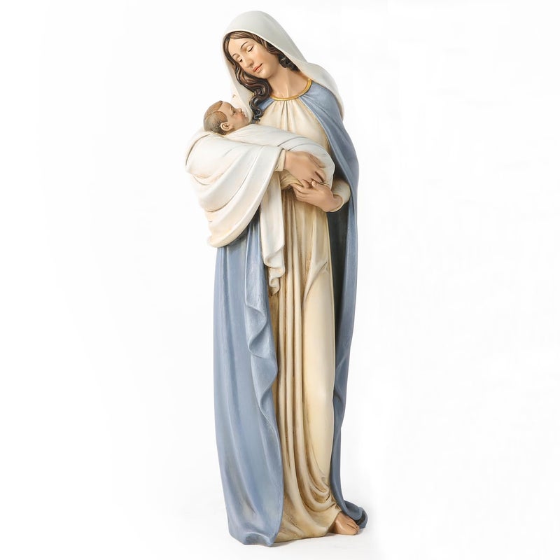 BC Catholic Madonna with Child Statue Blessed Virgin Mary Figure Holy Mother Religious Gift for Mom 1275 H Hand Painted Classical Renaissance Sculpture Masterpiece by Buildclassic