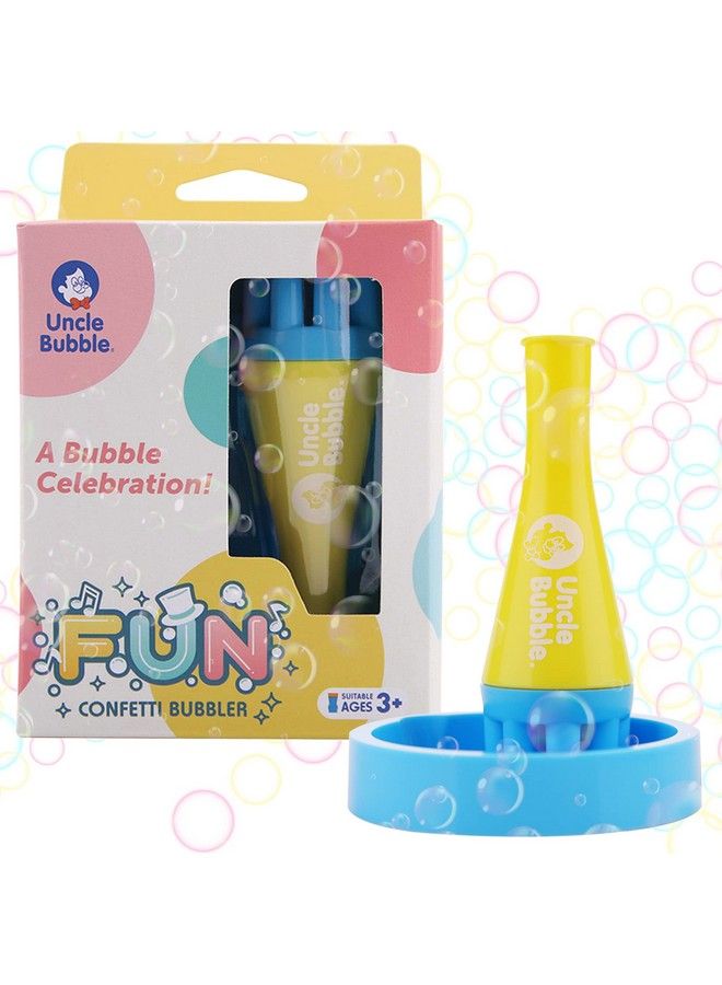 Uncle Bubble Fun Confetti Bubbler Kids Bubble Blower With World Record Best Bubble Solution ; Blow Thousands Of Mini Bubbles In One Breath Then You Can Touch The Bubbles ; A Bubble Celebration! - Image 2