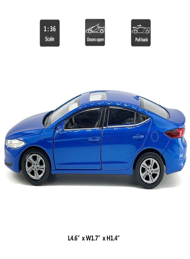 VIIGER 1:36 Scale Elantra Toy Car Model Metal Diecast Toy Vehicle, Doors Open Pull Back, Toys for Boys 3 4 5 6 7 Year Old Toddler Kids Gifts, Men Collection, Home Office Décor Cake Topper, Blue - Image 2