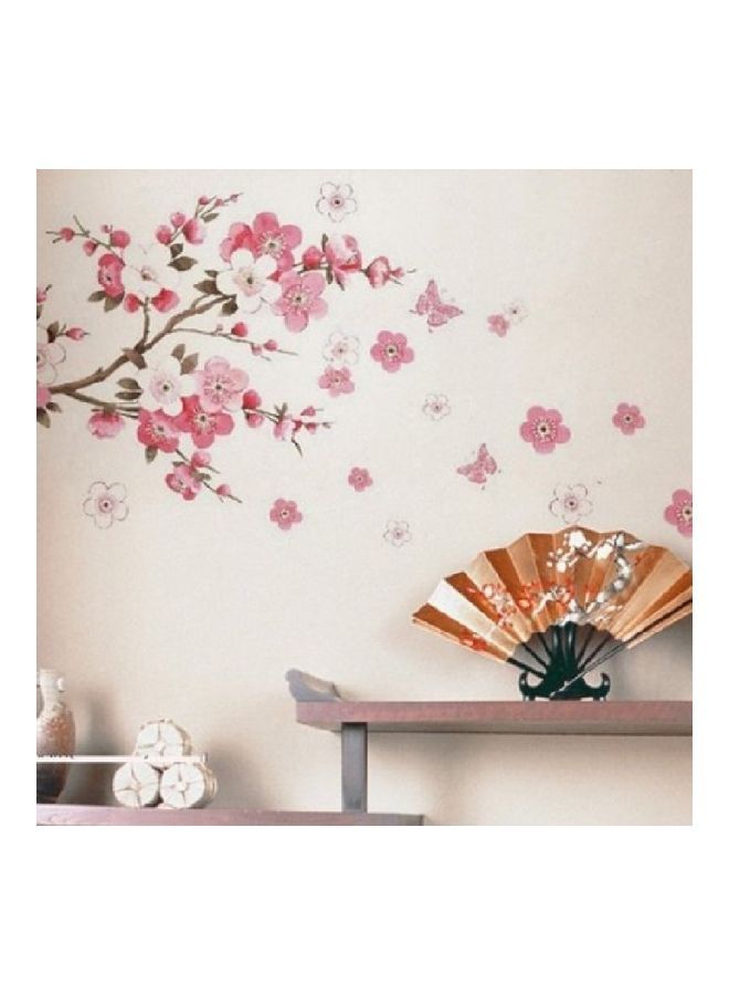 NIBEMINENT Floral Printed Wall Sticker Pink/Brown/White 60x45x0.30cm  - Image 2