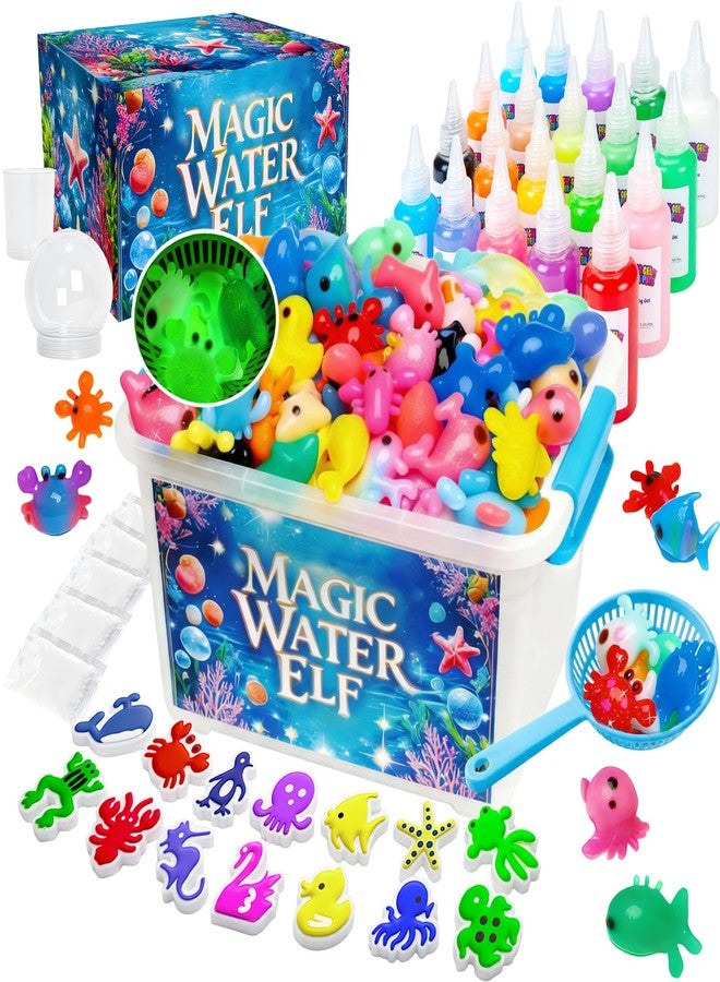 CUBETOOU Upgraded Magic Water Elf Toy Kit, 20 Gels & 15 Molds, Craft & Art Kits for Kids Girls Boys Age 3 4 5 6 7 8 9 10 11 year old, Aqua Fairy Make Your Own Water Pets Squishy Maker Birthday Gift Party Favor - Image 1