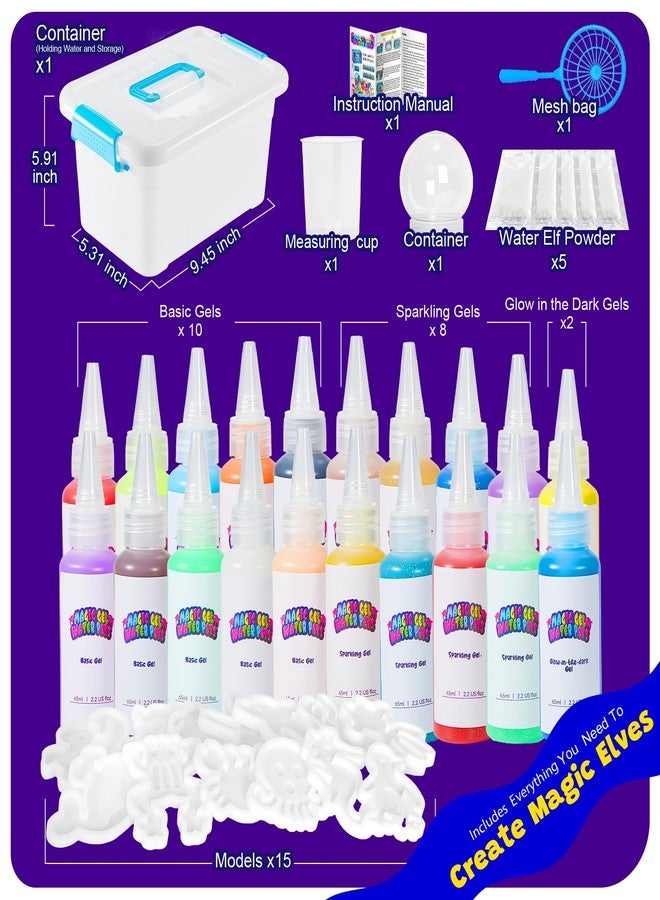 CUBETOOU Upgraded Magic Water Elf Toy Kit, 20 Gels & 15 Molds, Craft & Art Kits for Kids Girls Boys Age 3 4 5 6 7 8 9 10 11 year old, Aqua Fairy Make Your Own Water Pets Squishy Maker Birthday Gift Party Favor - Image 4