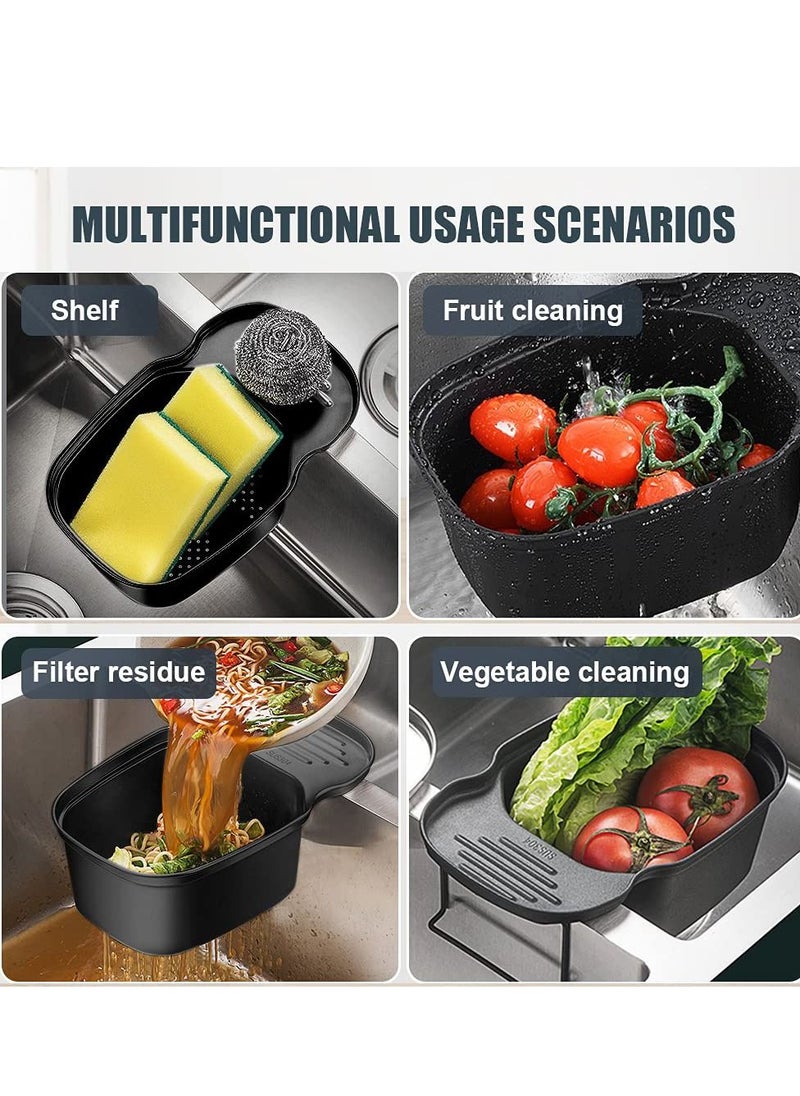 Excefore Sink Strainer Colander Drain Basket, Multifunction Saddle Leftover, Basket Space, for Kitchen Waste, Vegetable, Fruits, Black  - Image 4